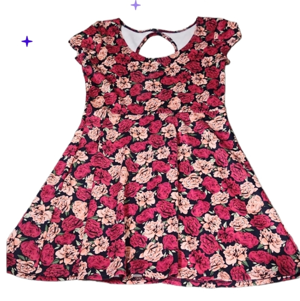 Vintage Jrs midi dress roses med. Valentines day romantic young style